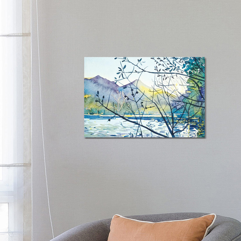 March Sunset - Malibou Lake 1 Piece Wrapped Canvas Painting