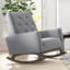 Chaise berçante en tissu et bois massif-678192587