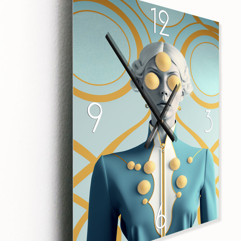 Déesse oracle efflorescence IV - Horloge murale moderne abstraite, H 32 po x l 24 po x P 1 po
