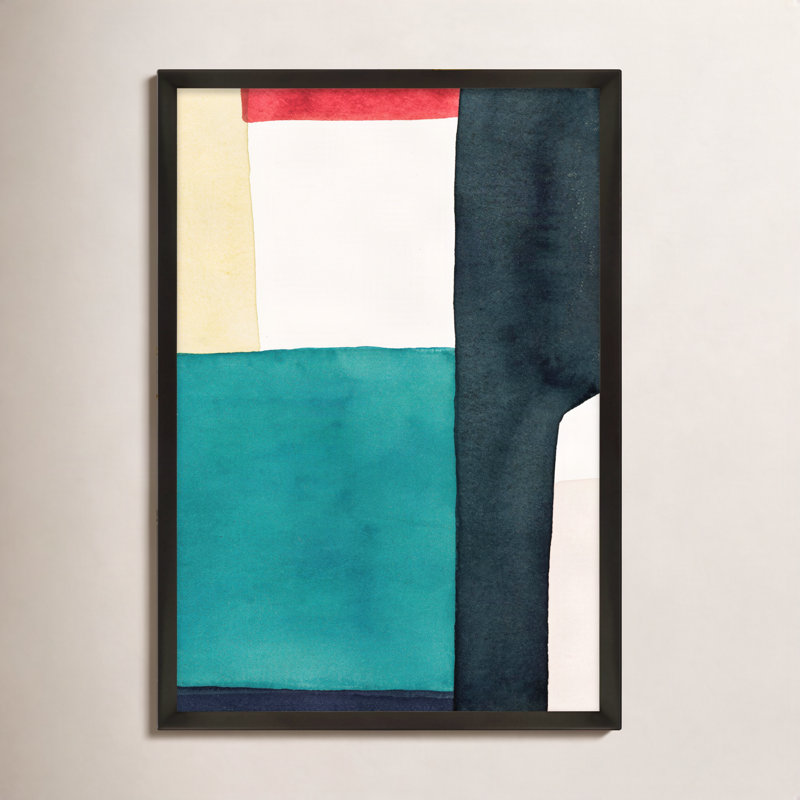 Layers Of Indigo Print by Julia Balfour, 38" H x 26.5" W x 1.25" D, Black Picture Framed Paper