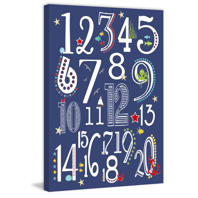 «123 Nautical Navy», reproduction sur toile tendue, H 24 po x l 16 po x P 1,5 po