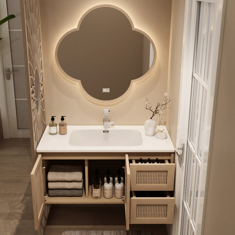 European style retro simple bathroom cabinet