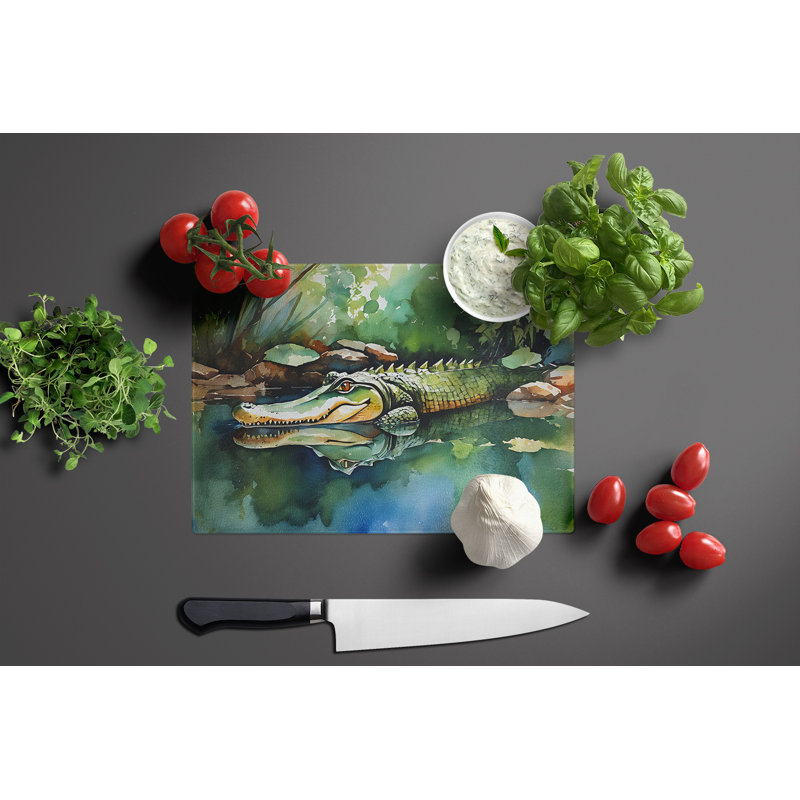 Alligator Glass Cutting Board Large