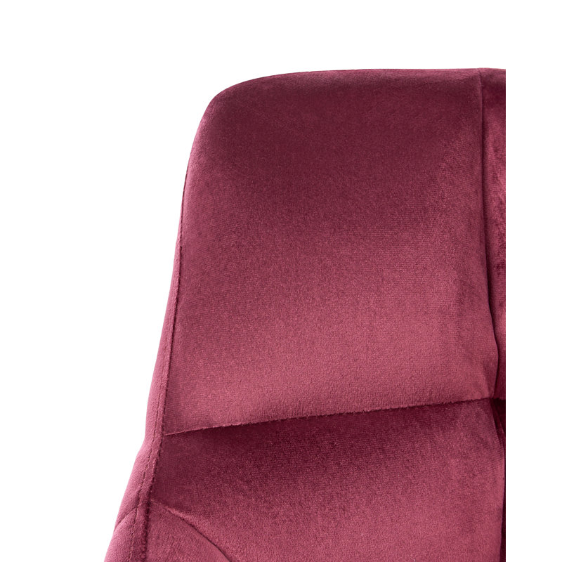 17 Stories Tasheona Velvet Office Chair, Red, Gold
