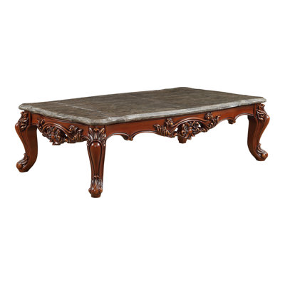 Coffee Table, Natural Marble Top & Walnut