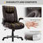 181kg Capacity  Ergonomic PU Leather Office Chair, Adjustable Lumbar Support & Flip-Up Arms-885265489