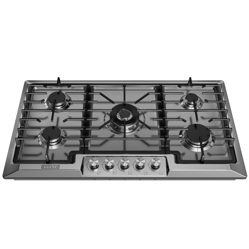 Empava 36" Recessed Gas Stove Cooktop, with 5 Italy SABAF Sealed Burner, NG/LPG Convertible, in Stainless Steel 