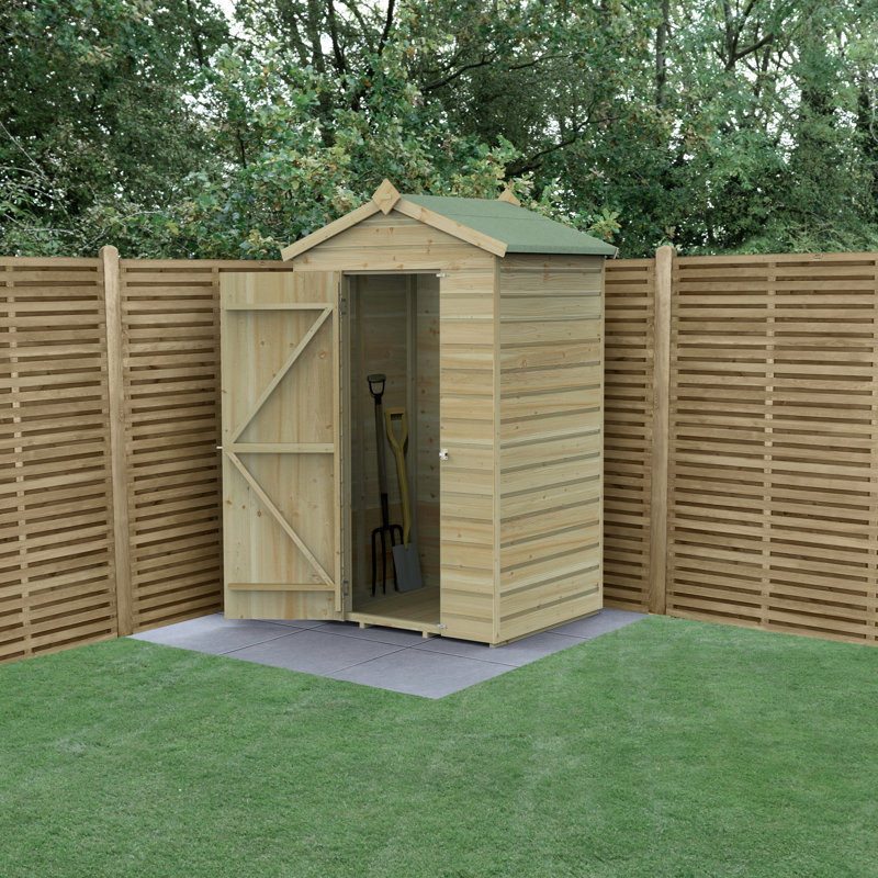 Beckwood 4x3Pressure treated Solid Wood Apex Garden Shed