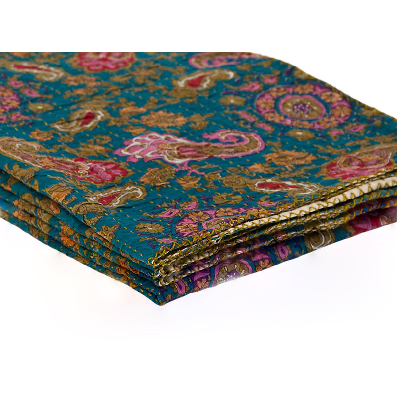 Kantha Knitted Throw Blanket