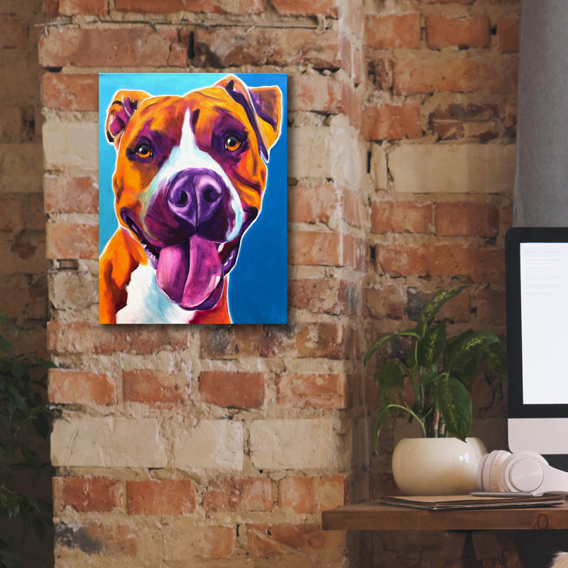 «Pit Bull - Yummy» par Dawg Painter, H 16 po x l 12 po x P 0,75 po