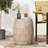 Outdoor Unique Honeycomb Pattern Side Table, Boho Design End Table, Small Accent Table