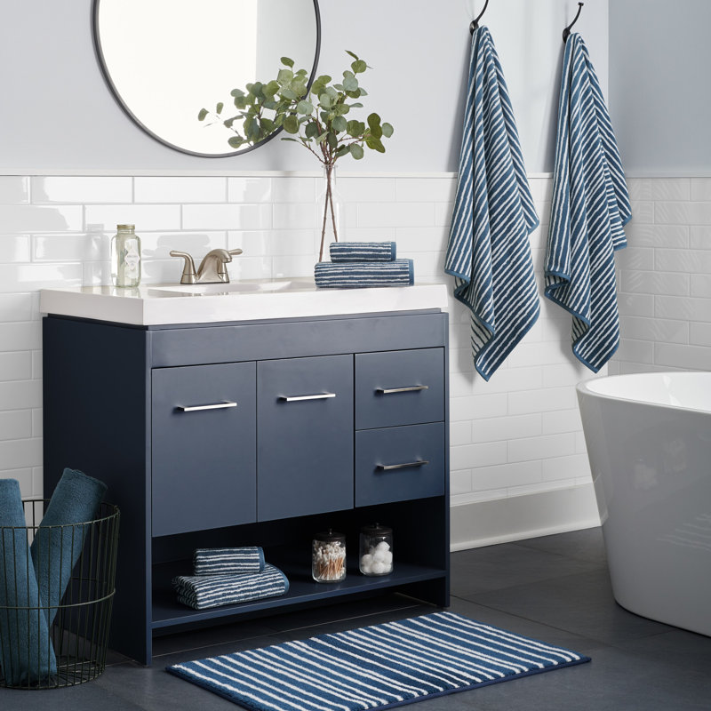Scott Living Ambrose Stripe HYGROCOTTON Jacquard 6 Cotton Blend Multi-Size Set, China Blue
