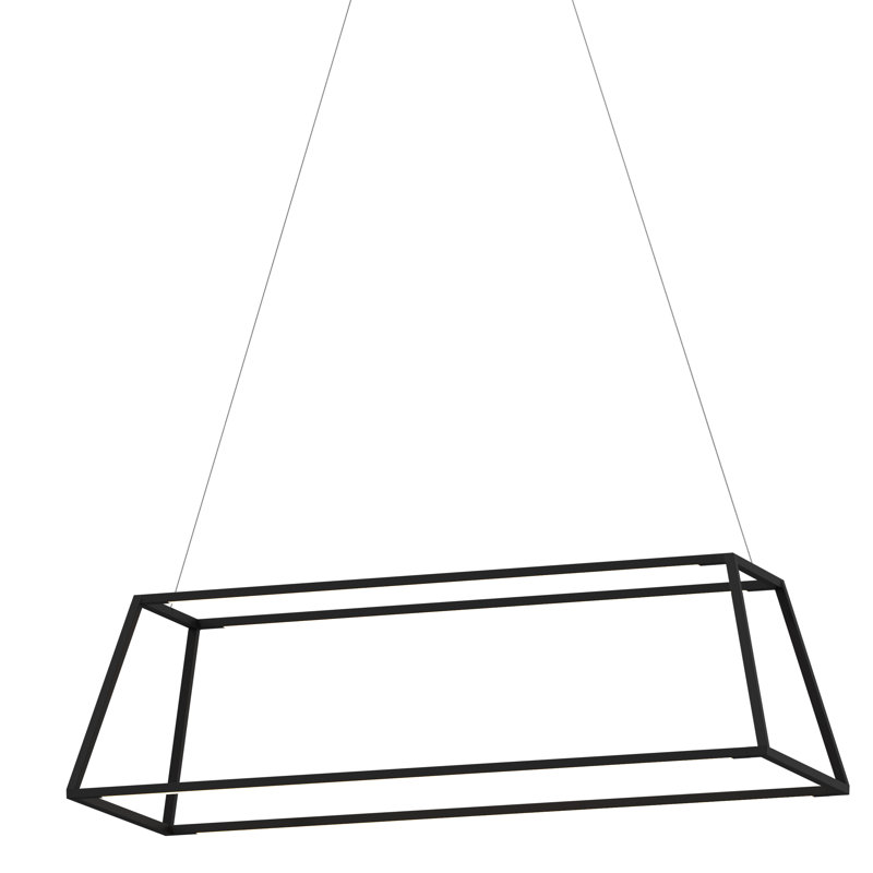 Z-Bar Rise Matte Black Aluminum LED Island Pendant