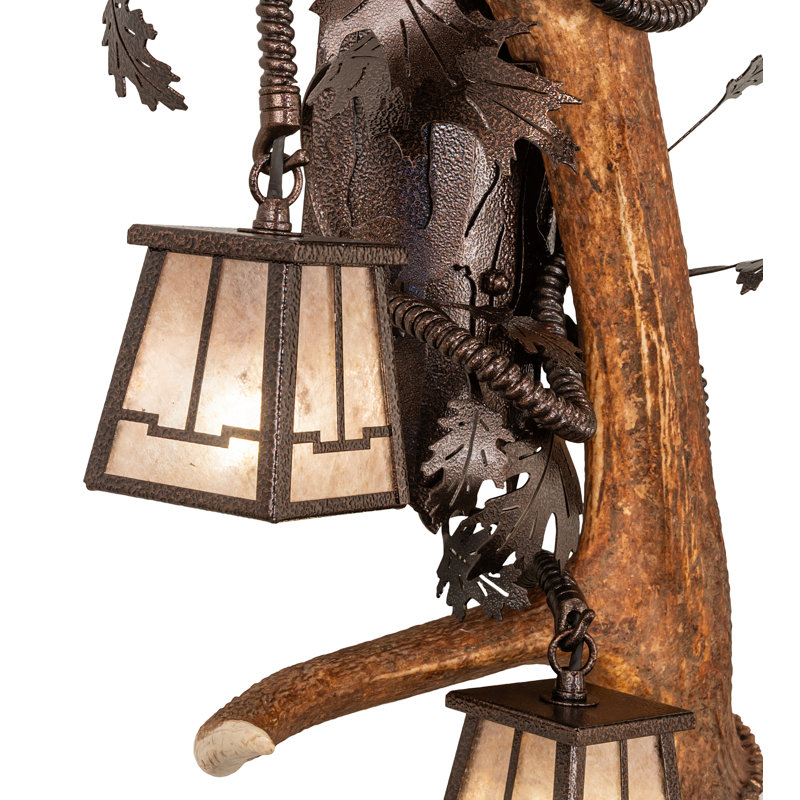 24" Wide Antlers Elk 3 Light Right Wall Sconce