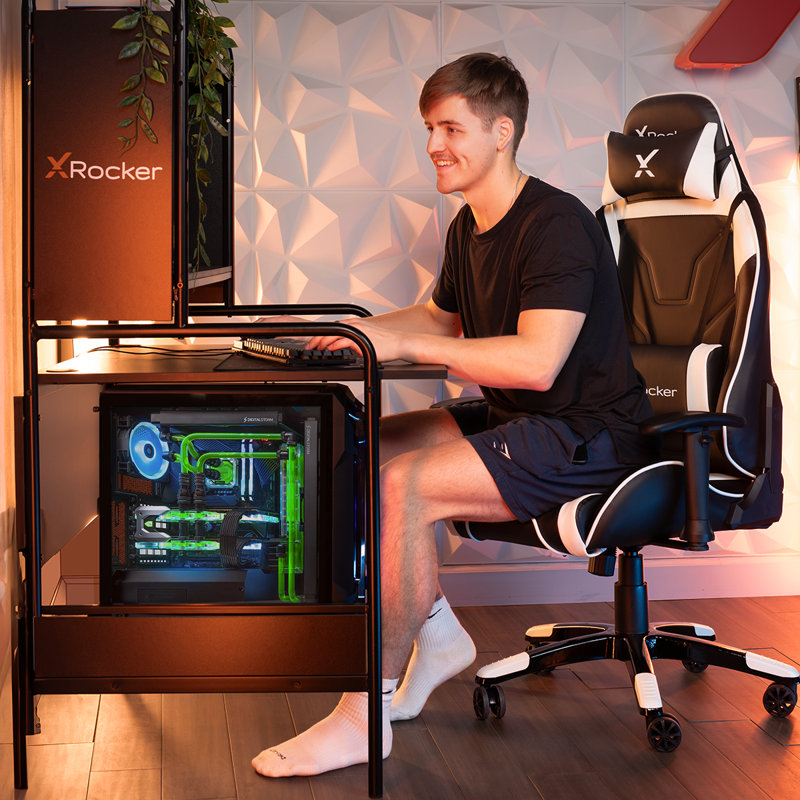 Agility Black and White Ergonomic PC Gaming Chair