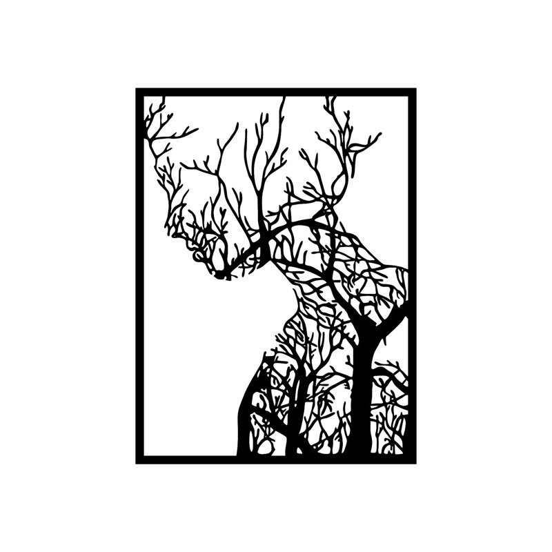 Decorative Metal Wall Accessory, Black, 20.5 x 27.6 inches | 100% Metal, Thickness: 0.06 inches | Perfect for Home Decor, Easy to Hang, Durable Design, Adds Modern Elegance to Any Room