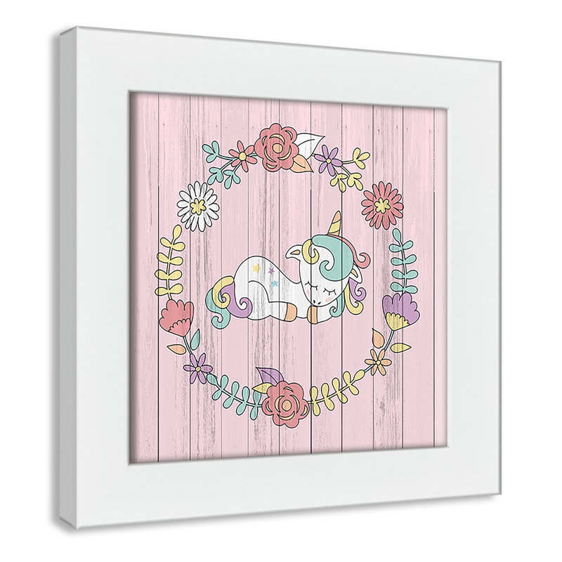 Décoration murale pour enfants, H 8 po x l 8 po x P 0,63 po, Cadre blanc