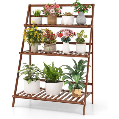 Lombardo Outdoor 3 Tiers Bamboo Plant Stand by Arlmont & Co.