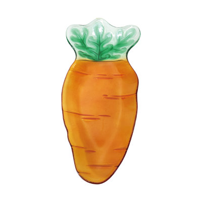 Fused Glass Carrot Plate