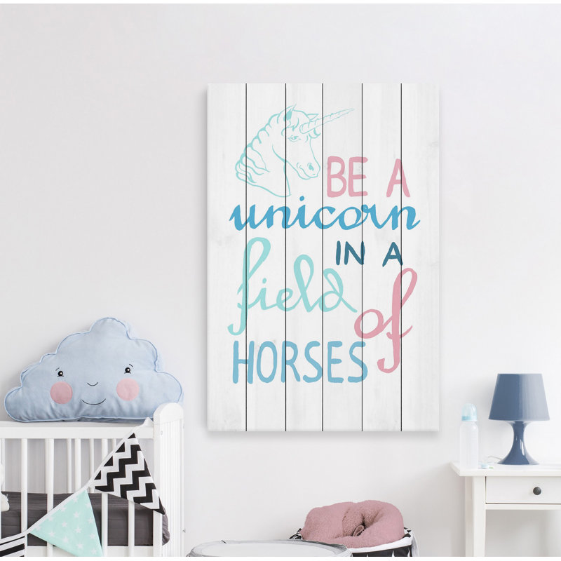 «Gerrity Be a Unicorn», impression sur bois blanc, H 24 po x l 16 po x P 1,5 po