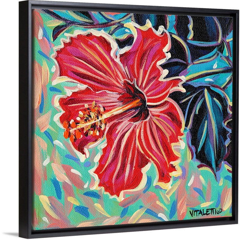 Hawaiian Beauty II, art mural sur toile, H 20 po x l 20 po x P 1,75 po, Toile avec cadre noir