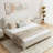 King Size Bed Frame with Headboard, Boucle Upholstered Platform, Modern Style, Soft Rounded Corners, No Box Spring Required, Easy Assembly