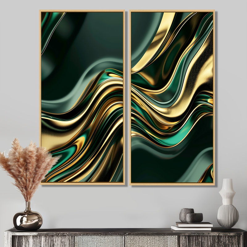 Cayson - Modern Canvas Wall Art, 20" H x 24" W, Floater Framed Print, Cream