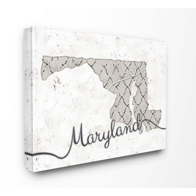 « maryland patterned gray us state design », impression sur toile