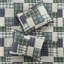 Courtepointe 3 pièces bleu marine - réversible, motifs patchwork et écossais, microfibre douce, taies décoratives à fermeture à glissière / rembourrage en coton bleu marine,-119379831-119379830