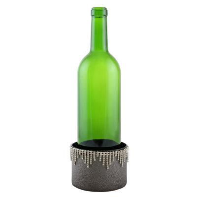 Sous-verre à vin décoré en métal et cristal à surface