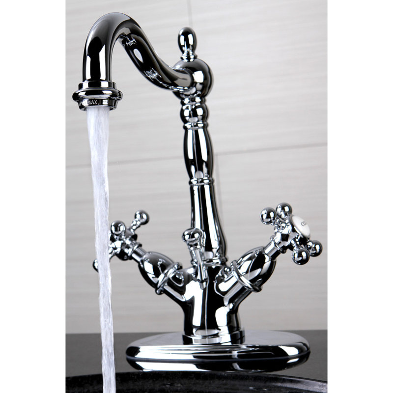 Robinet de salle de bain à fixation sur comptoir à deux ou trois poignées en laiton Kingston, Chrome poli