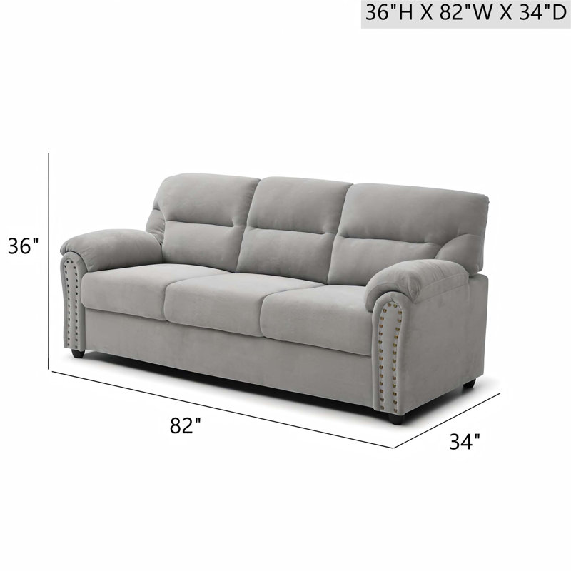 Exquisite Sofa With Soft Chenille Fabric, Hand - Applied Nailhead Trim, Removable Back, And Sturdy Frame For Comfortable And Versatile Living Spaces