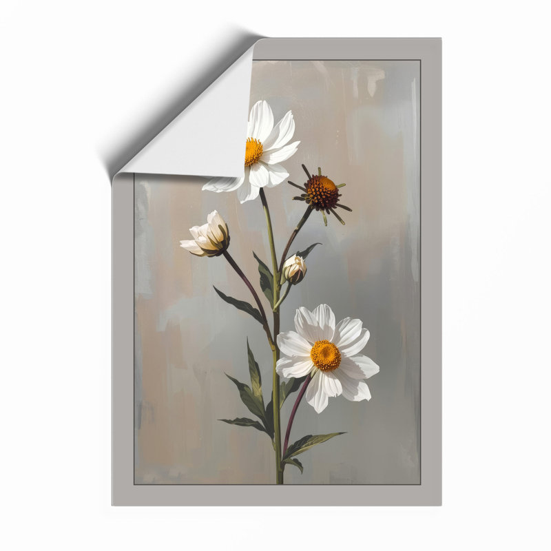 Daisies and Wanderer Botanical - Framed Print, Unframed, A1 - 84.1 x 59.4 cm
