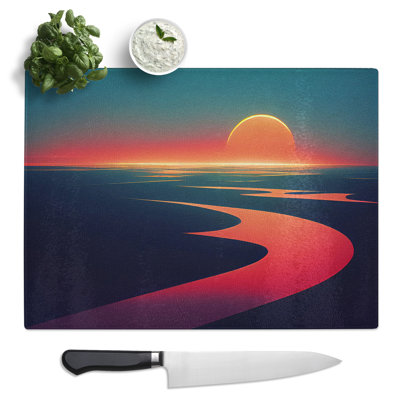 Gracious Ocean Beach Sunset  Glass Chopping Board