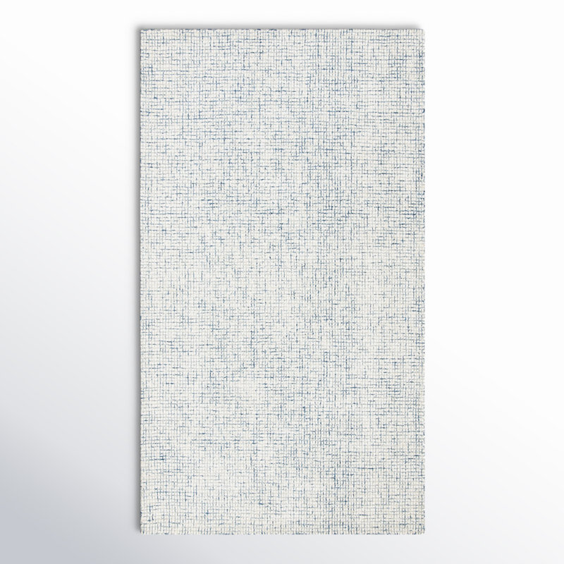 Rowe Handmade Ivory/Blue Rug, Rectangle 3' x 5'