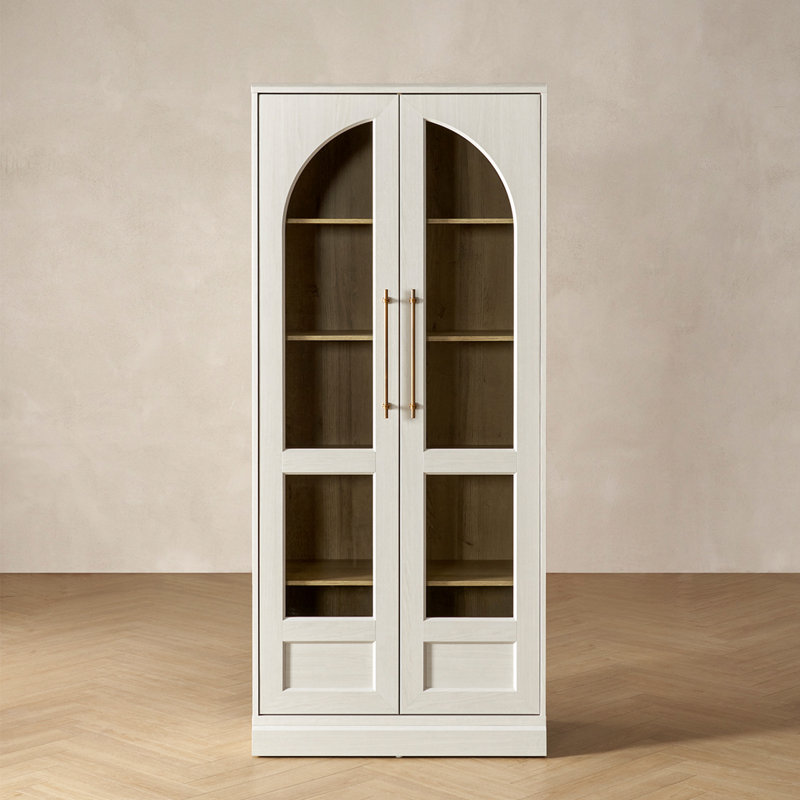 Latitude Run® Mahfuza Arched Tall Display Cabinet, White