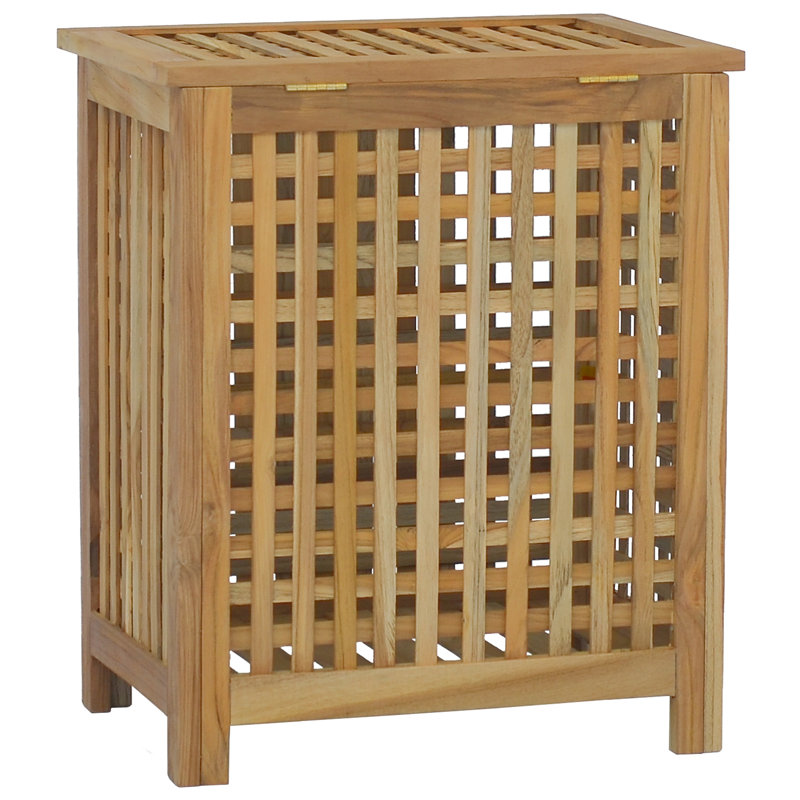 Wood Laundry Hamper, 60cm H x 50cm W x 35cm D