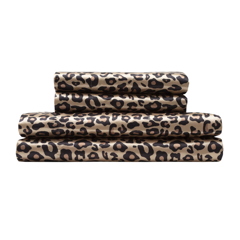 Satin Sheet Set, Full/Double Sheet Set + Fitted Sheet + 2Pillowcase, Brown