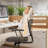 Modern Suede Task Chair With Padded Arms, Adjustable Home Office Desk Chair, Executive Swivel Chair With Wheels-1429392309