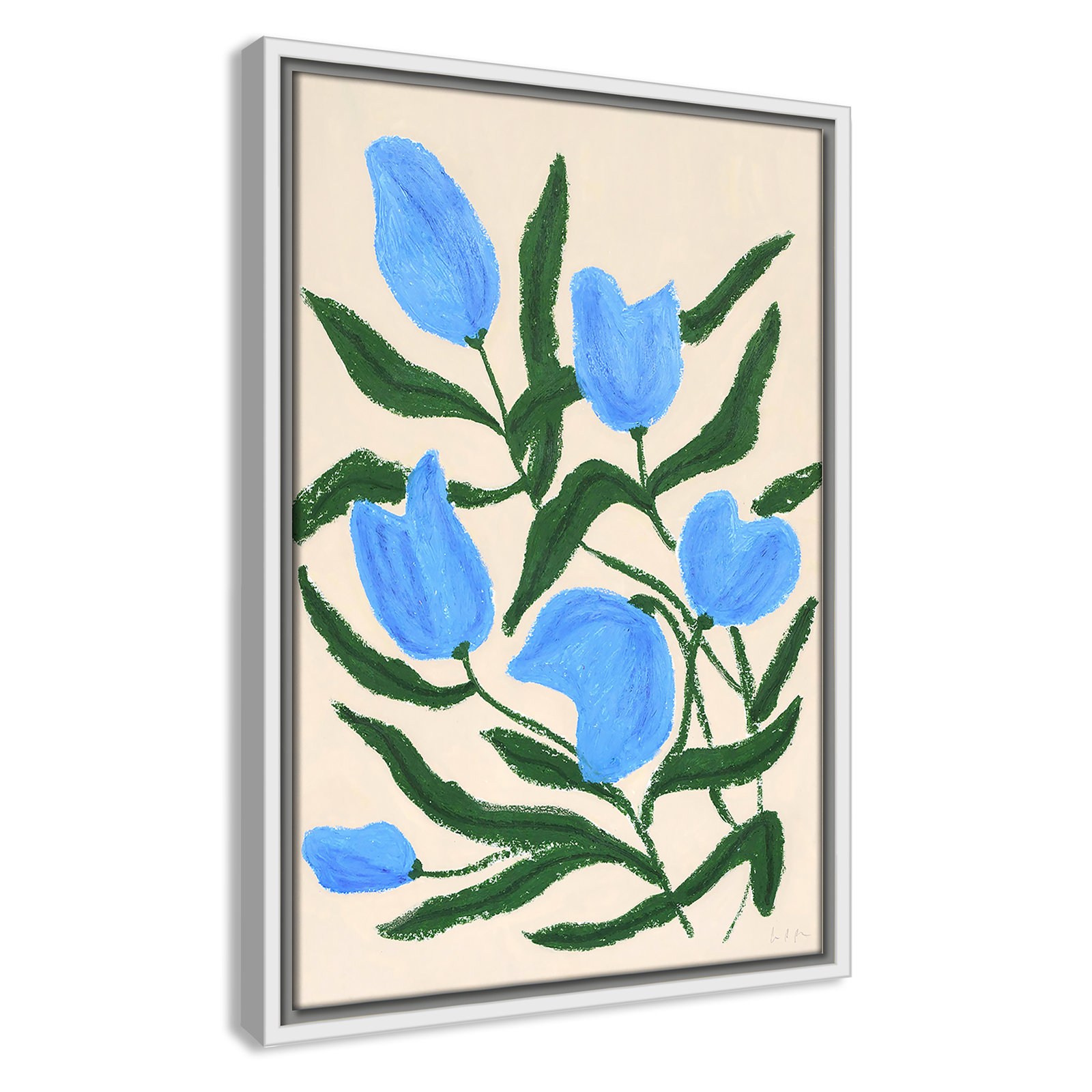 Blue Tulips Print by Camilla Bergqvist, 19.5" H x 13.5" W, White