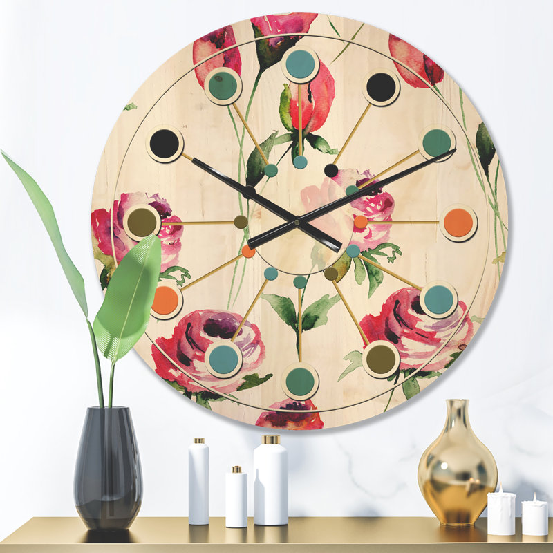 Horloge murale Roses, Moyen