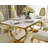 Dibartolo Rectangular Faux Marble Top with Stainless Steel Base Dining Table
