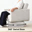 Fauteuil d'appoint pivotant en tonneau beige-1340019440
