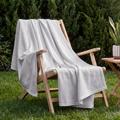 Bedsure 100% Cotton Blanket Soft Cozy Textured Herringbone Woven Blanket for All Seasons