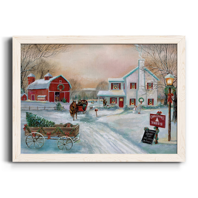 Christmas Tree Farm - Reproduction d'art sur toile encadrée, H 24 po x l 18 po x P 1,5 po, Blanc