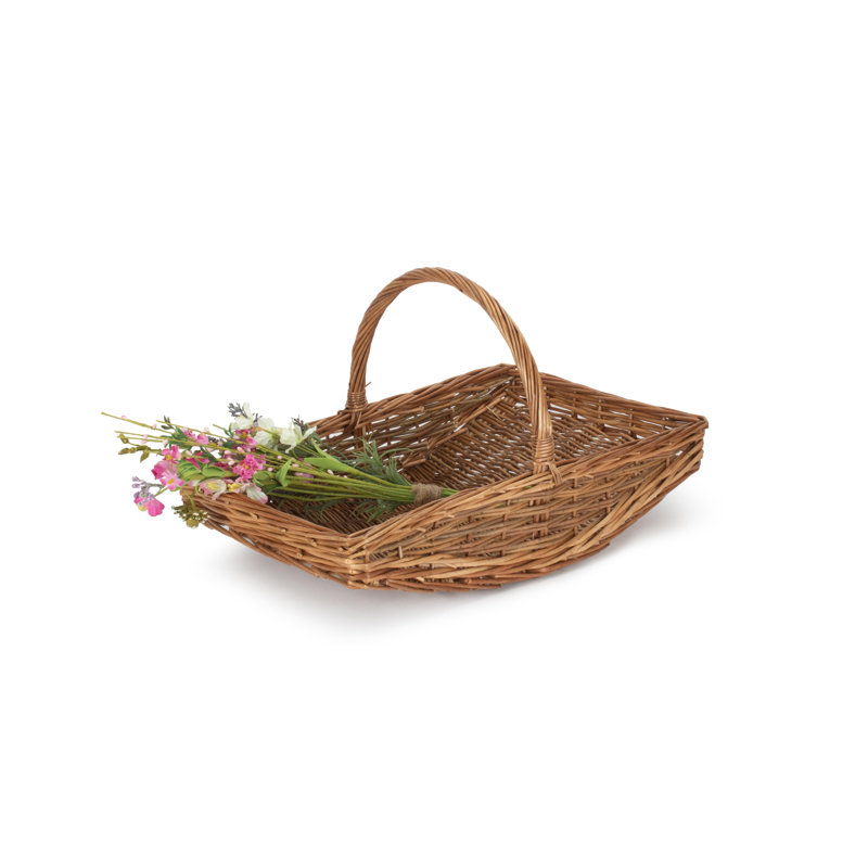 Unpeeled Garden Wicker Basket, 25cm H x 44cm W x 27cm