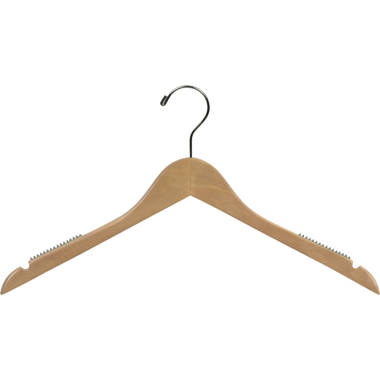 Sturdy Plastic Top Hanger, Durable Space Saving Hangers with 360 Degree  Chrome Swivel Hook and Notches for Hanging Straps (Clear Top, Box of 25)