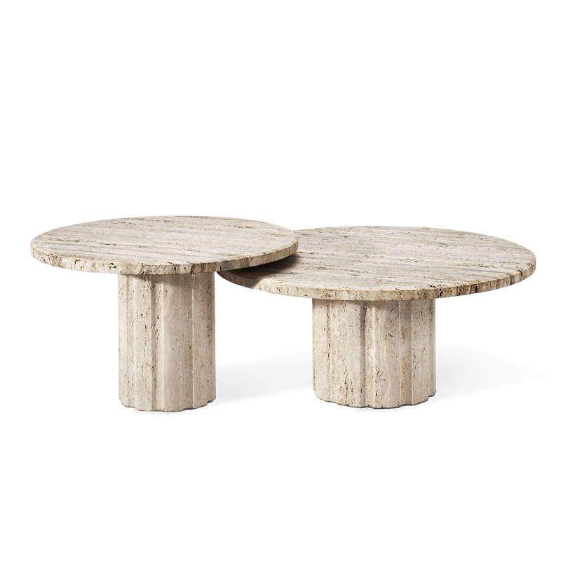 Amerigo Cocktail Table Set - Travertine