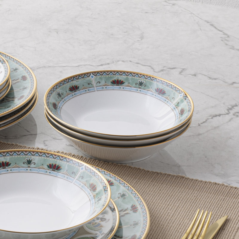 Noritake Serene Garden Soup Bowls, 7", 20 Oz.