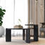 Ensemble de 2 tables basses gigognes rondes en bois de 32,68 pouces et 83 cm de diamètre avec 2 tables de bout, plateau en placage de chêne noir résistant à l'eau et ensemble de tables d'appoint en polyuréthane résistant à l'usure pour le salon, la salle d'étude
